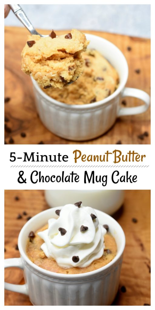 Microwave Peanut Butter and Chocolate Mug Cake